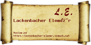 Lackenbacher Elemér névjegykártya